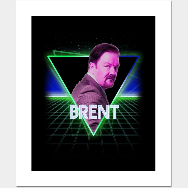 The Office David Brent Retro 80s Neon Landscape Wall Art by Bevatron